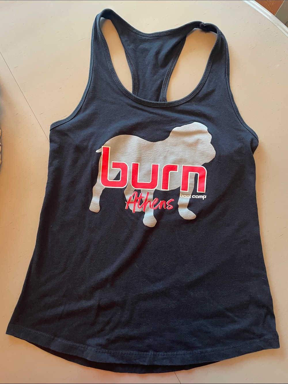 Burn Boot Camp Bootcamp Athens uga Georgia bulldogs large Racerback Workout Tank